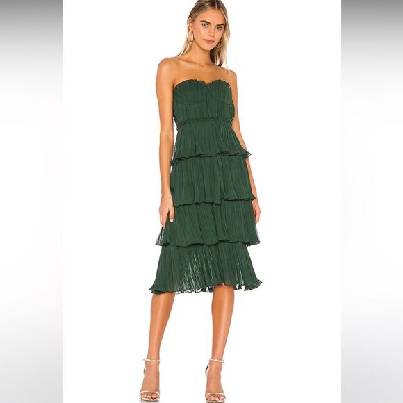 Lovers + Friends Dresses & Skirts - NWT LOVERS AND FRIENDS X REVOLVE Alex Midi Dress in Emerald Green SZ MEDIUM